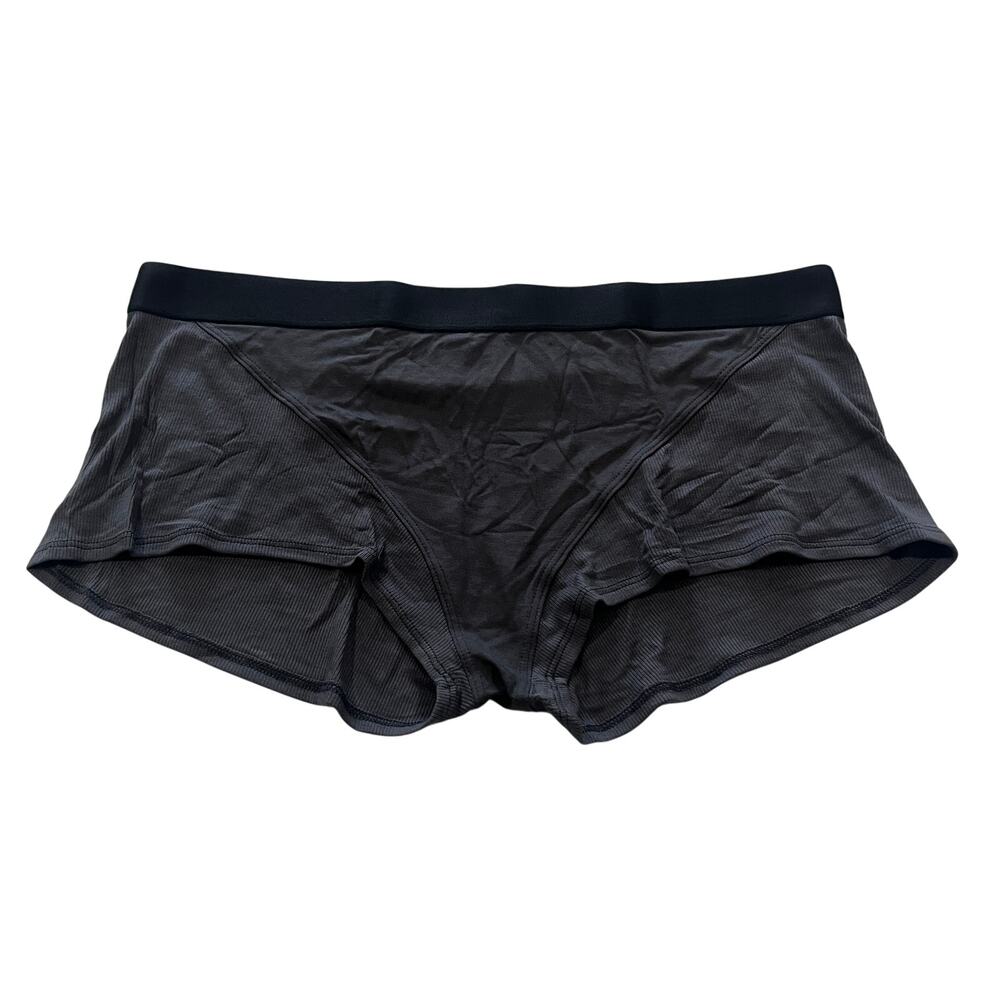 15-62 LUNYA Women's Soft Modal Ribbed Boyshort Underwear Grey XL